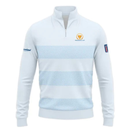 Quarter Zip Jacket Shirt Cleveland Golf Presidents Cup Light Blue Background Line Blue HOPDC120724A01CLESWZ