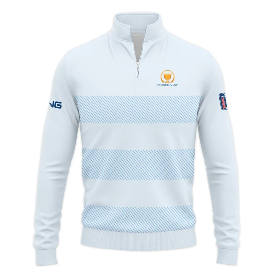 Quarter Zip Jacket Shirt Ping Presidents Cup Light Blue Background Line Blue HOPDC120724A01PISWZ