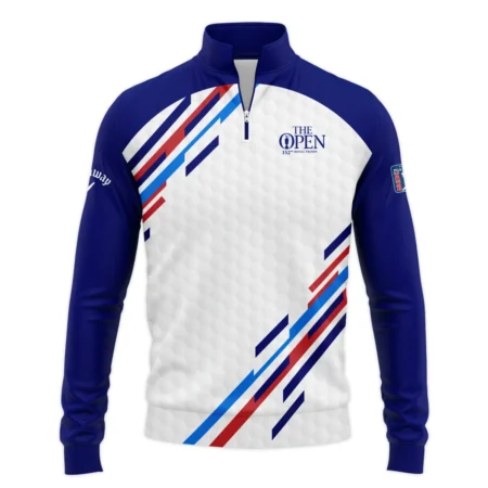 Special Release Callaway 152nd Open Championship Blue Red Straight Line White Background Quarter-Zip Jacket All Over Prints HOTOP090724A01CLWSWZ