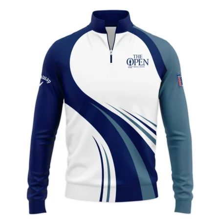 Callaway 152nd Open Championship White Mostly Desaturated Dark Blue Performance Quarter-Zip Jacket All Over Prints HOTOP270624A02CLWSWZ