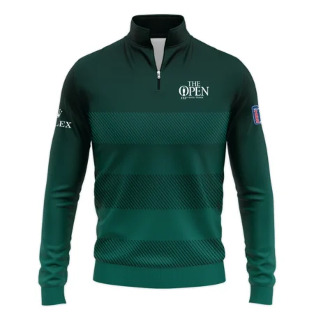 152nd Open Championship Rolex Dark Green Gradient Line Pattern Quarter-Zip Jacket All Over Prints HOTOP280624A01ROXSWZ