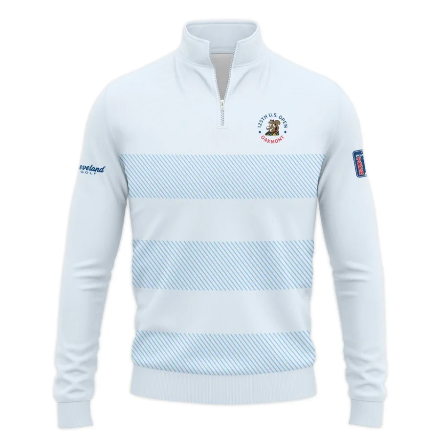 Quarter Zip Jacket Shirt Cleveland Golf 125th US Open Championship Light Blue Background Line Blue HOUSG120724A02CLESWZ