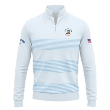 Quarter Zip Jacket Shirt Callaway 125th US Open Championship Light Blue Background Line Blue HOUSG120724A02CLWSWZ