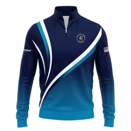 125th US Open Oakmont Quarter Zip Jacket Shirt Cleveland Golf Dark Blue Gradient White Background HOUSG130724A02CLESWZ