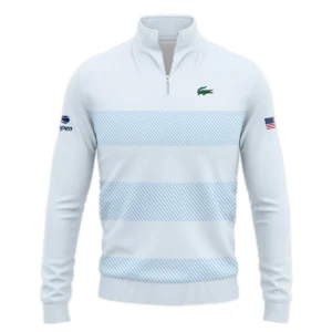 US Open Tennis Light Blue Background Line Lacoste Zipper Hoodie Shirt Style Classic