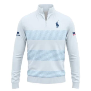 US Open Tennis Light Blue Background Line Ralph Lauren Zipper Hoodie Shirt Style Classic