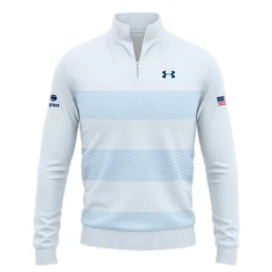 US Open Tennis Light Blue Background Line Under Armour Zipper Hoodie Shirt Style Classic