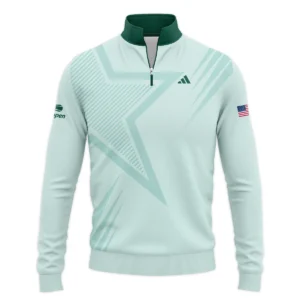 US Open Tennis Adidas Green Pastel Background Star Line Pattern Performance T-Shirt Style Classic