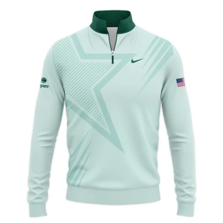 US Open Tennis Nike Green Pastel Background Star Line Pattern Quarter-Zip Jacket Style Classic