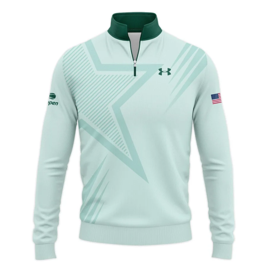 US Open Tennis Under Armour Green Pastel Background Star Line Pattern Quarter-Zip Jacket Style Classic