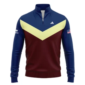 Adidas US Open Tennis Blue Red Yellow Background Zipper Hoodie Shirt Style Classic