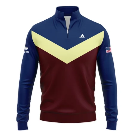 Adidas US Open Tennis Blue Red Yellow Background Quarter-Zip Jacket Style Classic