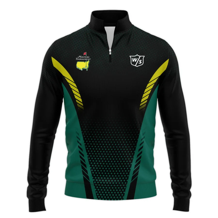 Special Release Green Mix Black Wilson Staff Masters Tournament Quarter-Zip Jacket All Over Prints QTMT130724A1WSSWZ