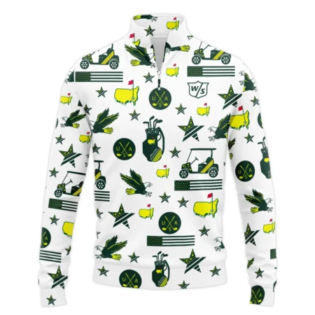 Golf Pattern Green Wilson Staff Masters Tournament Quarter-Zip Jacket All Over Prints QTMT180724A1WSSWZ