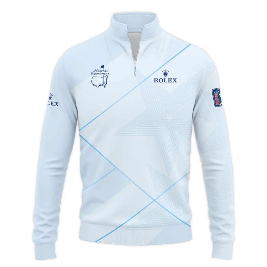 Light Blue Color Rolex Masters Tournament Quarter-Zip Jacket All Over Prints QTMT2407A1ROXSWZ