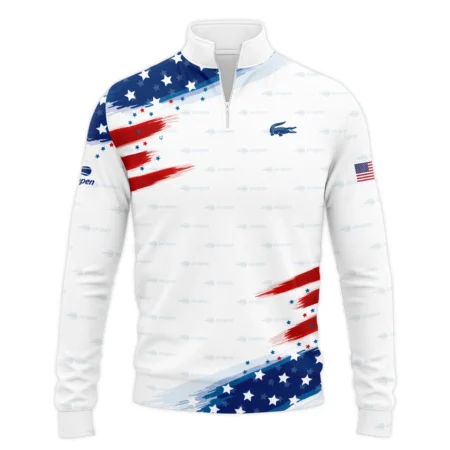 Flag American Lacoste US Open Tennis Quarter-Zip Jacket All Over Prints QTUST260724A2LCSWZ