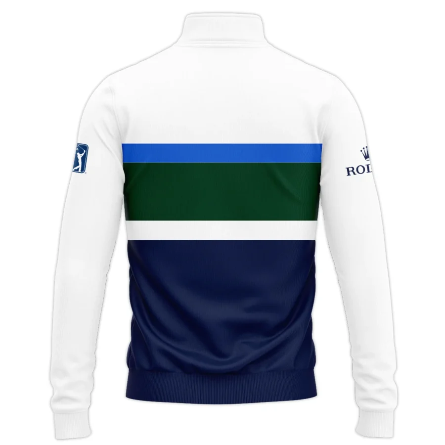 White Blue Green Background Rolex 152nd Open Championship Performance Quarter Zip Sweatshirt With Pockets All Over Prints HOTOP270624A01ROXTS