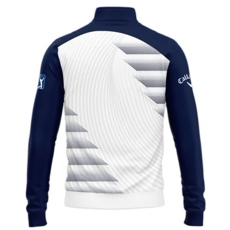 Callaway 152nd Open Championship Blue White Line Pattern Quarter-Zip Jacket All Over Prints HOTOP280624A02CLWSWZ