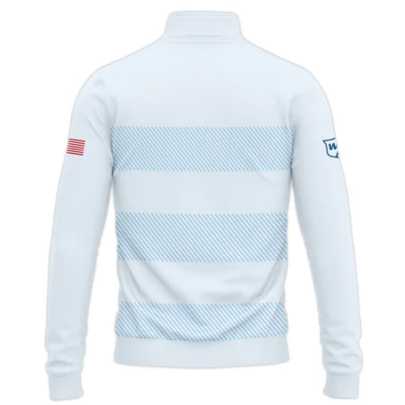 Quarter Zip Jacket Shirt Wilson Staff 125th US Open Championship Light Blue Background Line Blue HOUSG120724A02WSSWZ