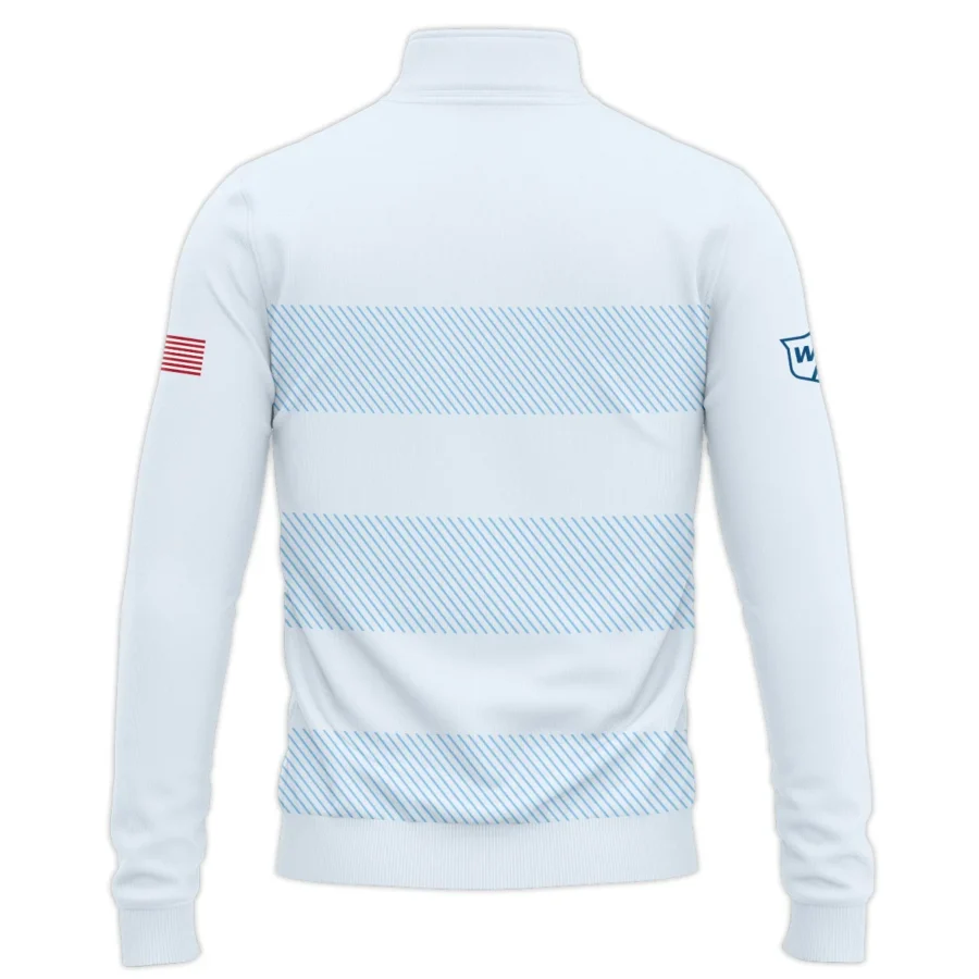 Quarter Zip Jacket Shirt Wilson Staff 125th US Open Championship Light Blue Background Line Blue HOUSG120724A02WSSWZ