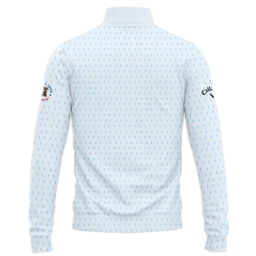 Special Release Light Blue Callaway 125th U.S. Open Oakmont Performance Quarter Zip Sweatshirt With Pockets All Over Prints QTUSM8724A2CLWQZS