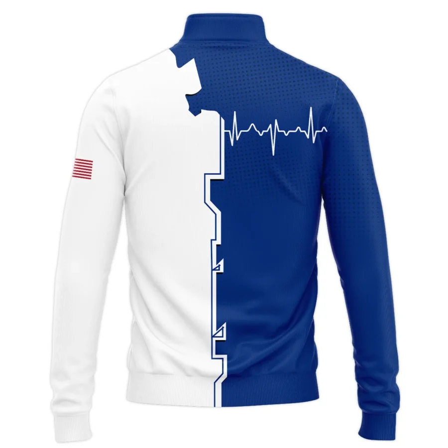 Heartbeat Blue Color Lacoste US Open Tennis Quarter-Zip Jacket All Over Prints QTUST260724A1LCSWZ