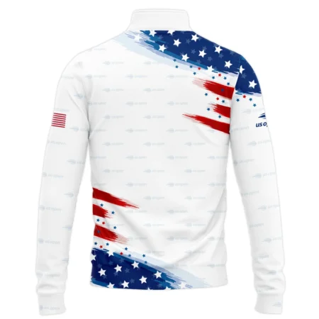 Flag American Lacoste US Open Tennis Quarter-Zip Jacket All Over Prints QTUST260724A2LCSWZ