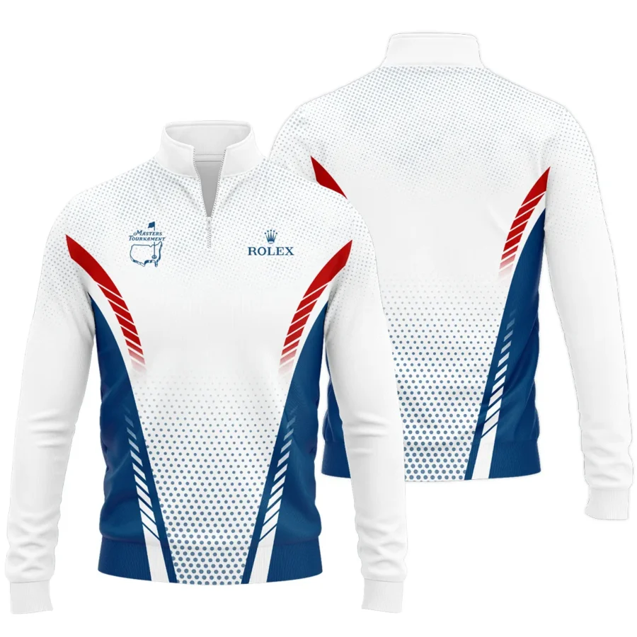 Collab Release Red White Blue Rolex Masters Tournament Quarter-Zip Jacket All Over Prints BLMT220724A1ROXSWZ