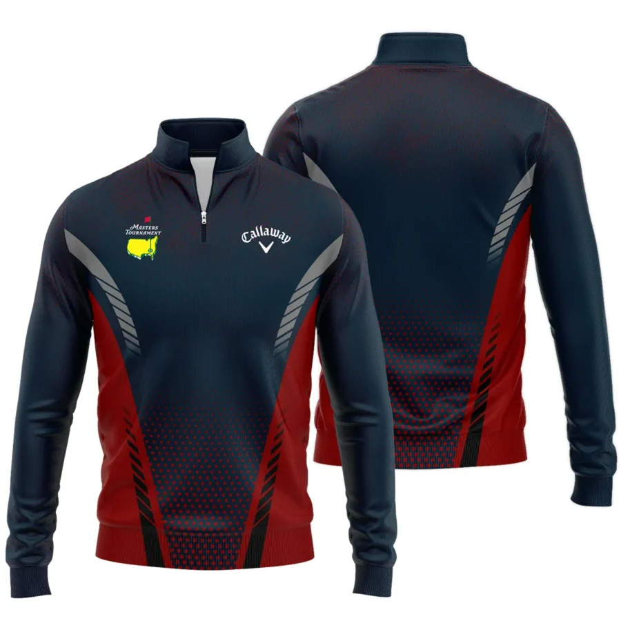 Collab Release Dark Blue Red Callaway Masters Tournament Quarter-Zip Jacket All Over Prints BLMT220724A2CLWSWZ