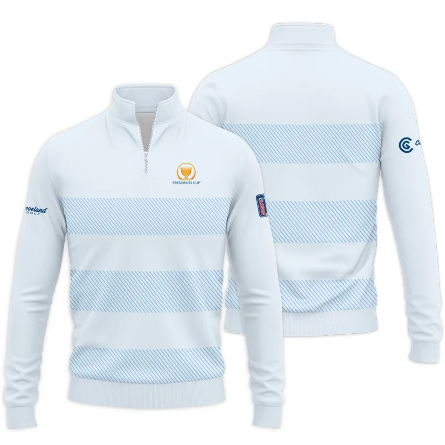 Quarter Zip Jacket Shirt Cleveland Golf Presidents Cup Light Blue Background Line Blue HOPDC120724A01CLESWZ