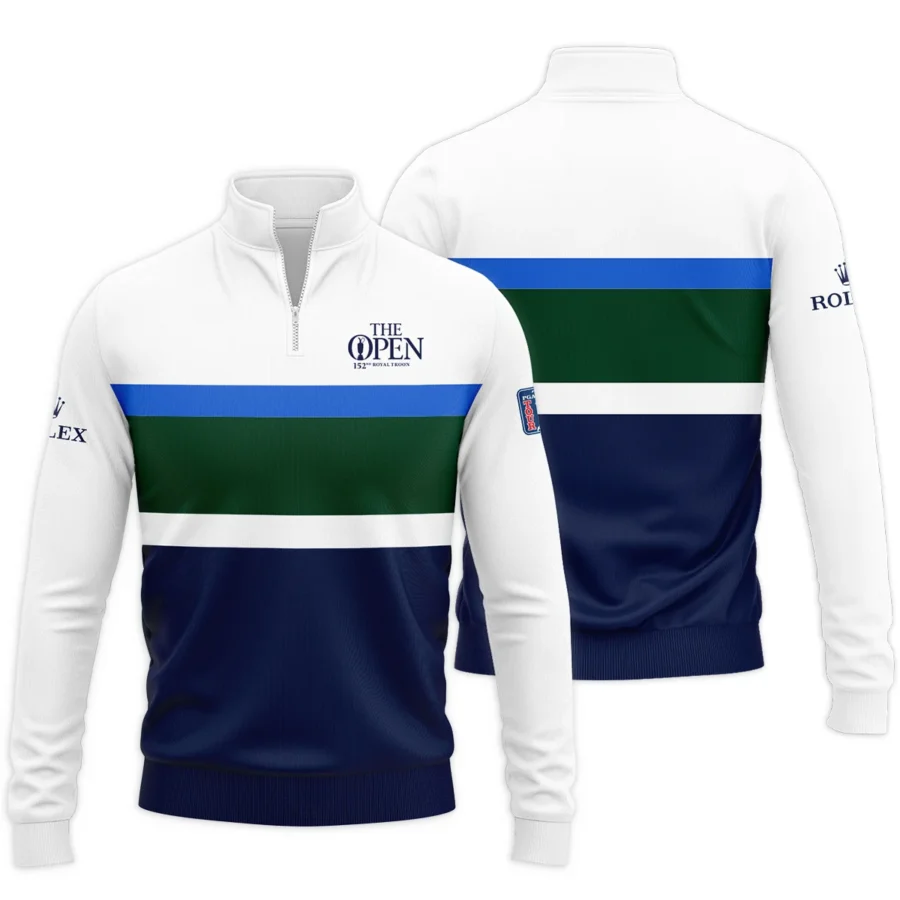 White Blue Green Background Rolex 152nd Open Championship Quarter-Zip Jacket All Over Prints HOTOP270624A01ROXSWZ