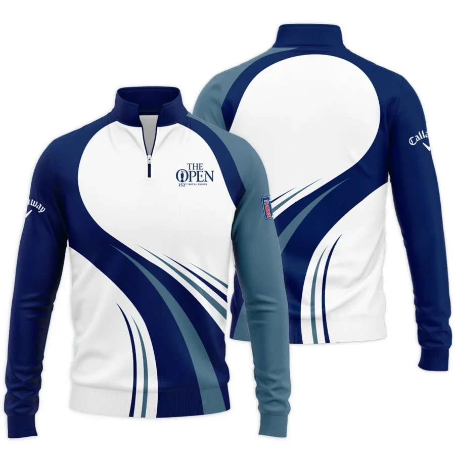 Callaway 152nd Open Championship White Mostly Desaturated Dark Blue Performance Quarter-Zip Jacket All Over Prints HOTOP270624A02CLWSWZ