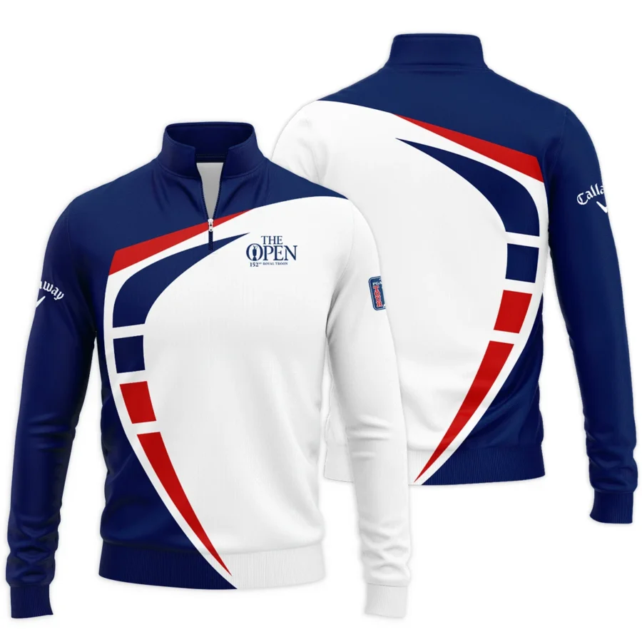 152nd Open Championship Callaway White Blue Red Pattern Background Quarter-Zip Jacket All Over Prints HOTOP270624A03CLWSWZ