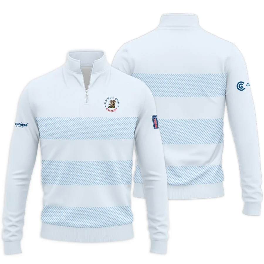 Quarter Zip Jacket Shirt Cleveland Golf 125th US Open Championship Light Blue Background Line Blue HOUSG120724A02CLESWZ