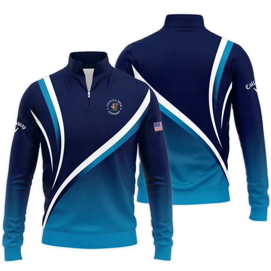 125th US Open Oakmont Quarter Zip Jacket Shirt Callaway Dark Blue Gradient White Background HOUSG130724A02CLWSWZ