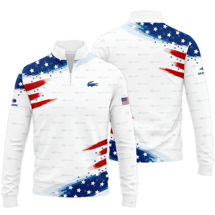 Flag American Lacoste US Open Tennis Quarter-Zip Jacket All Over Prints QTUST260724A2LCSWZ