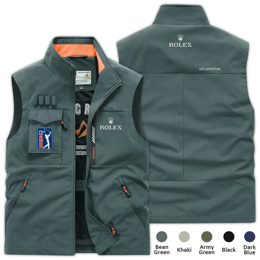 Bean Green Sport Fashion Rolex PGA Tour Outdoor Sleeveless Vest QTPGA290724B1ROX