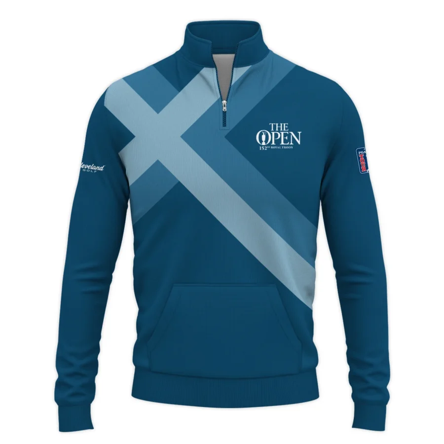 Special Release Cleveland Golf 152nd Open Championship Slightly Desaturated Blue Background Performance Quarter Zip Sweatshirt With Pockets All Over Prints HOTOP080724A01CLETS