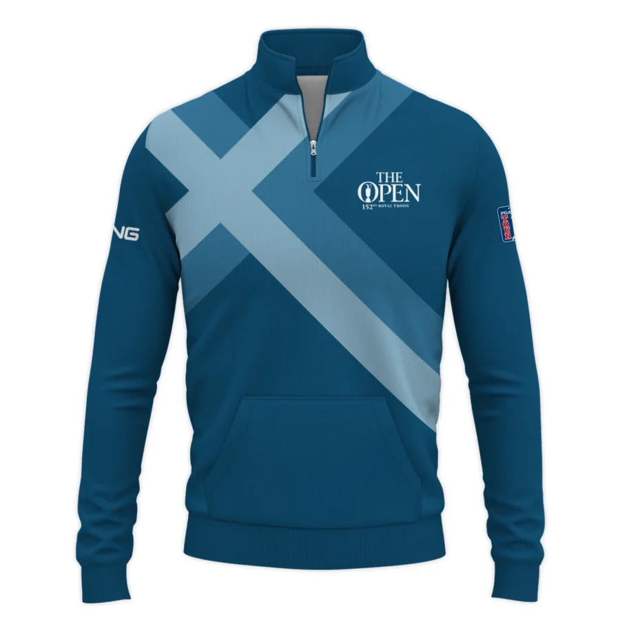 Special Release Ping 152nd Open Championship Slightly Desaturated Blue Background Performance Quarter Zip Sweatshirt With Pockets All Over Prints HOTOP080724A01PITS