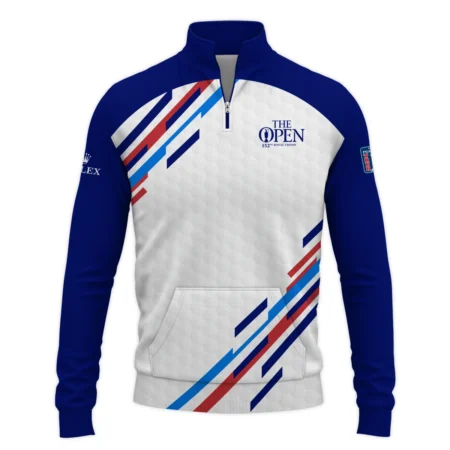 Special Release Rolex 152nd Open Championship Blue Red Straight Line White Background Performance Quarter Zip Sweatshirt With Pockets All Over Prints HOTOP090724A01ROXTS