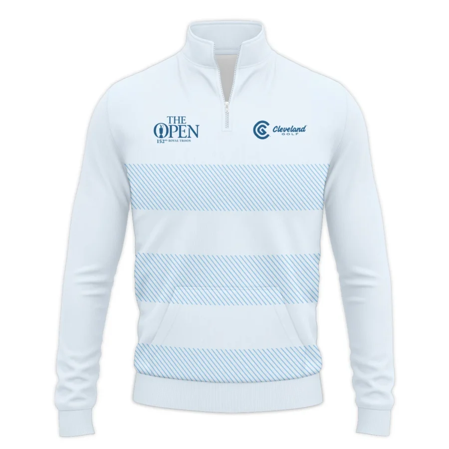 Special Release Cleveland Golf 152nd Open Championship Light Blue Background Line Pattern Performance Quarter Zip Sweatshirt With Pockets All Over Prints HOTOP100724A01CLETS