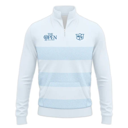 Special Release Wilson Staff 152nd Open Championship Light Blue Background Line Pattern Performance Quarter Zip Sweatshirt With Pockets All Over Prints HOTOP100724A01WSTS