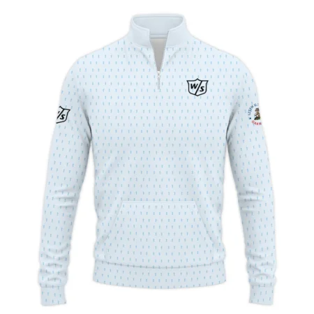 Special Release Light Blue Wilson Staff Golf 125th U.S. Open Oakmont Performance Quarter Zip Sweatshirt With Pockets All Over Prints QTUSM8724A2WSQZS