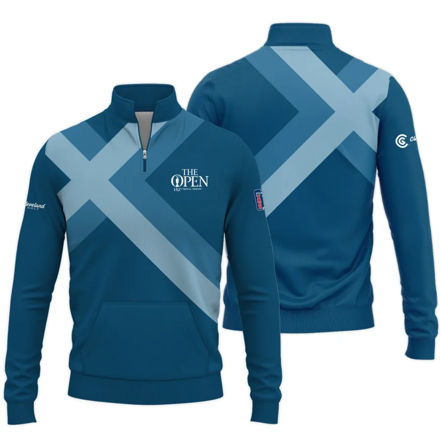 Special Release Cleveland Golf 152nd Open Championship Slightly Desaturated Blue Background Performance Quarter Zip Sweatshirt With Pockets All Over Prints HOTOP080724A01CLETS