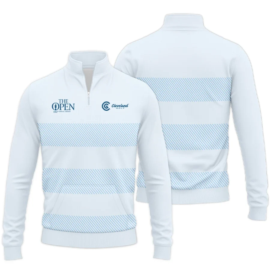 Special Release Cleveland Golf 152nd Open Championship Light Blue Background Line Pattern Performance Quarter Zip Sweatshirt With Pockets All Over Prints HOTOP100724A01CLETS