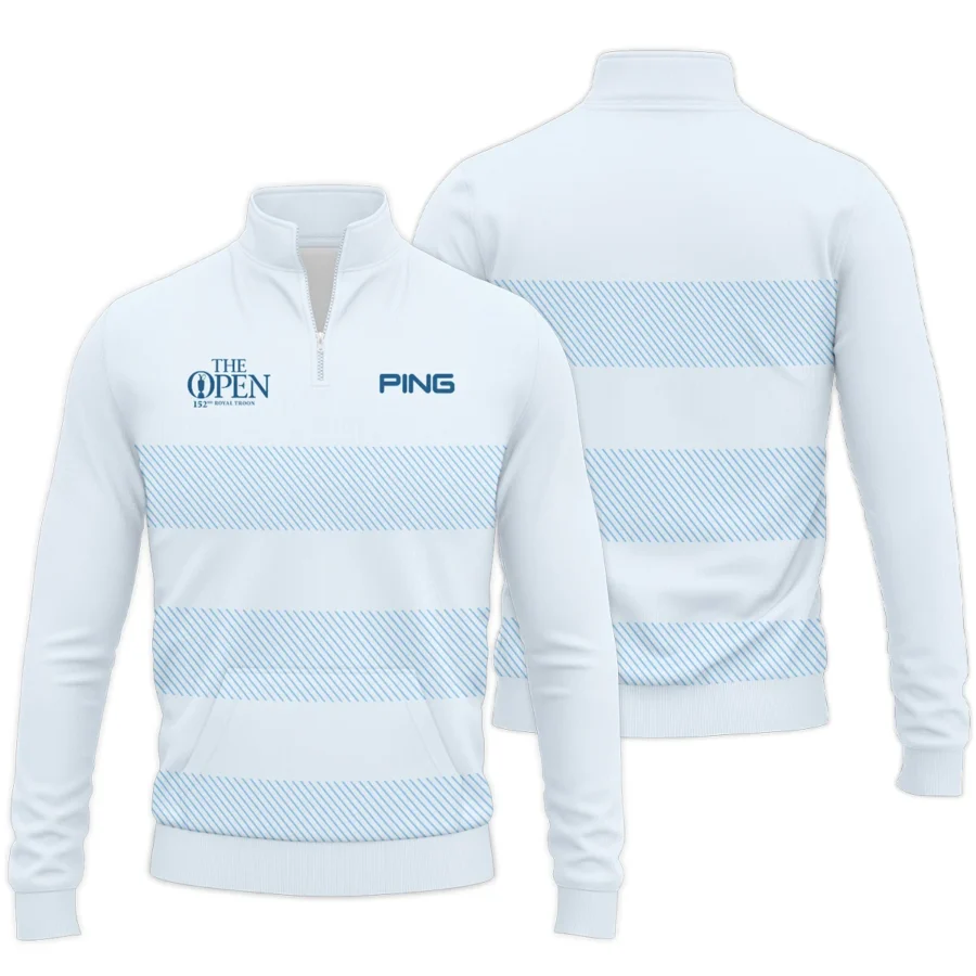 Special Release Ping 152nd Open Championship Light Blue Background Line Pattern Performance Quarter Zip Sweatshirt With Pockets All Over Prints HOTOP100724A01PITS