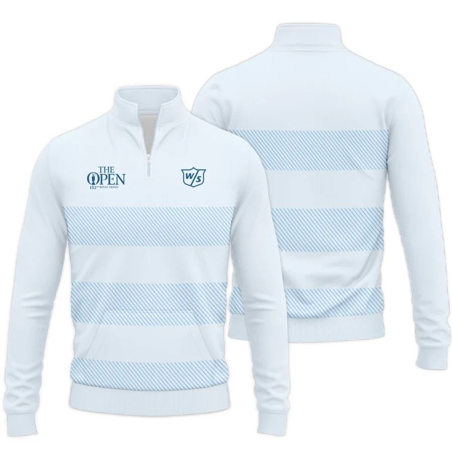 Special Release Wilson Staff 152nd Open Championship Light Blue Background Line Pattern Performance Quarter Zip Sweatshirt With Pockets All Over Prints HOTOP100724A01WSTS