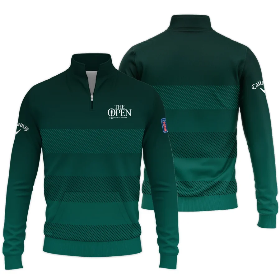 152nd Open Championship Callaway Dark Green Gradient Line Pattern Performance Quarter Zip Sweatshirt With Pockets All Over Prints HOTOP280624A01CLWTS