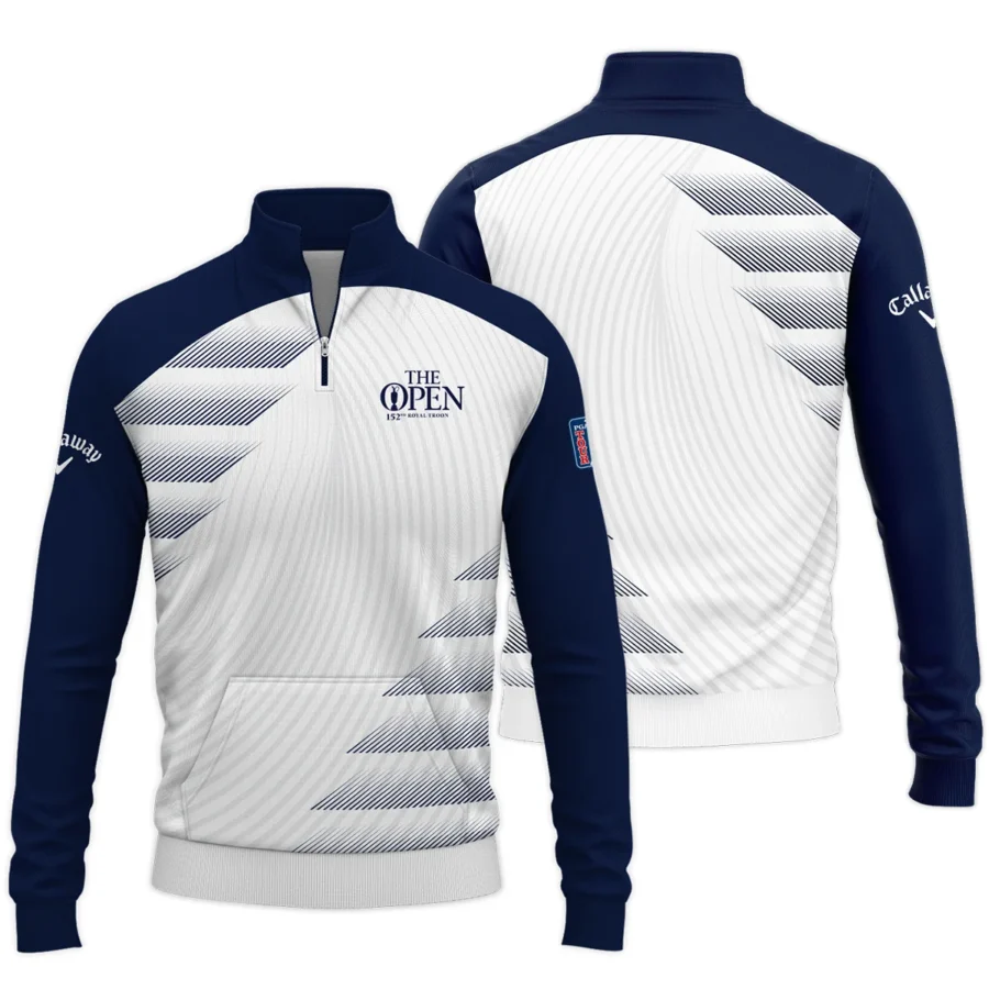 Callaway 152nd Open Championship Blue White Line Pattern Performance Quarter Zip Sweatshirt With Pockets All Over Prints HOTOP280624A02CLWTS