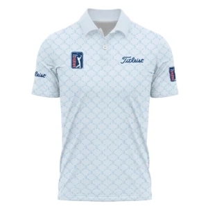 Light Blue Pattern Titleist PGA Tour Zipper Polo Shirt All Over Prints QTPGA020824A2TLZPL